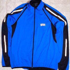 Gore Bike Wear Windstopper Jacket Men's XL BLue Reflective Cycling Softshell